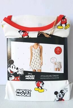 NEW Disney Mickey Mouse Athleisure Dress w Built In Shorts Adult Large Aldi